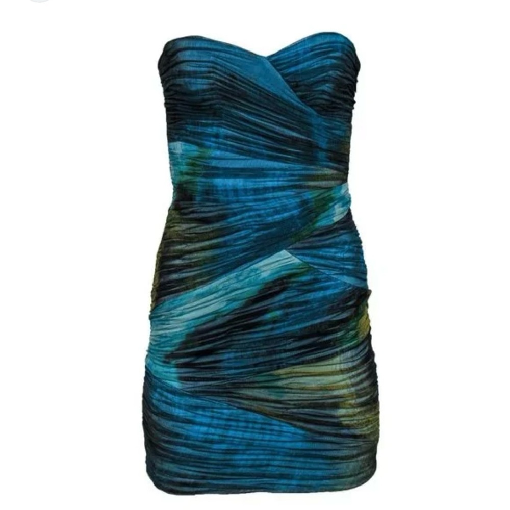 BCBG MAX AZRIA Winnie Dark Aquamarine Strapless Dress